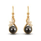 Designer 15 Carat Tahitian Pearl Drop Earrings with Diamond
