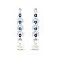 Freshwater Pearl Dangle Earrings with Blue Topaz and Diamond