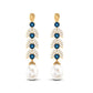 Freshwater Pearl Dangle Earrings with Blue Topaz and Diamond