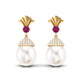 Cultured Freshwater Pearl Drop Earrings with Pink Tourmaline