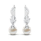 Designer Freshwater Pearl Bridal Dangle Earrings with Diamond