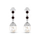 Vintage Inspired Pearl Dangle Earrings with Garnet