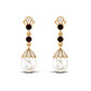 Vintage Inspired Pearl Dangle Earrings with Garnet