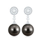 Natural 16 Carat Tahitian Pearl Diamond Drop Earrings for Women