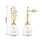 12 Carat Freshwater Pearl Designer Drop Earrings with Diamond