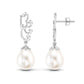 12 Carat Freshwater Pearl Designer Drop Earrings with Diamond