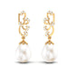 12 Carat Freshwater Pearl Designer Drop Earrings with Diamond