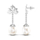 12 Carat Cultured Freshwater Pearl Dangle Chain Earrings