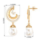 Designer Freshwater Pearl Bridal Drop Earrings with Diamond