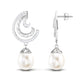 Designer Freshwater Pearl Bridal Drop Earrings with Diamond