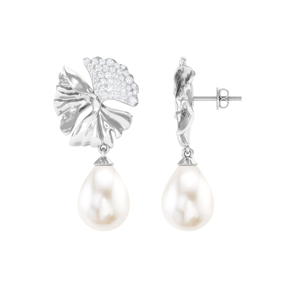 Nature Inspired 12 Carat Freshwater Pearl Drop Earrings