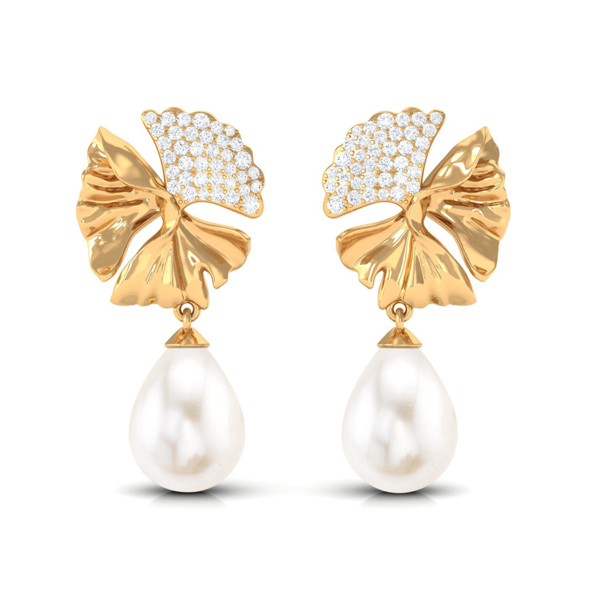 Nature Inspired 12 Carat Freshwater Pearl Drop Earrings