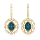 Vintage Inspired London Blue Topaz and Diamond Wedding Drop Earrings