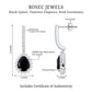 Natural 2 Carat Black Spinel Teardrop Earrings with Moissanite Halo