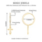 Certified Diamond Cross Drop Hoop Earrings