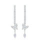 Natural Diamond Butterfly Hoop Earrings for Women