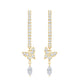 Natural Diamond Butterfly Hoop Earrings for Women