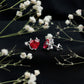 Certified Lab Grown Ruby Devil Heart Earrings