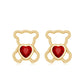Certified Lab Created Ruby Teddy Bear Stud Earrings