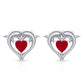 0.94 Carat Heart Shape Ruby Dolphin Stud Earrings