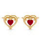 0.94 Carat Heart Shape Ruby Dolphin Stud Earrings