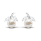 4 Carat Freshwater Pearl and Diamond Fruit Stud Earrings