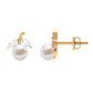 4 Carat Freshwater Pearl and Diamond Fruit Stud Earrings