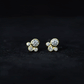 Bezel Set Real Diamond Cluster Stud Earrings with Screw Back