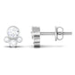 Bezel Set Real Diamond Cluster Stud Earrings with Screw Back