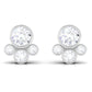 Bezel Set Real Diamond Cluster Stud Earrings with Screw Back