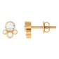 Bezel Set Real Diamond Cluster Stud Earrings with Screw Back
