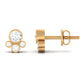 Bezel Set Real Diamond Cluster Stud Earrings with Screw Back