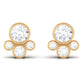 Bezel Set Real Diamond Cluster Stud Earrings with Screw Back