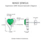 Real Emerald and Diamond Heart Stud Earrings