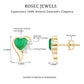 Real Emerald and Diamond Heart Stud Earrings