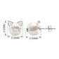 14.9 Carat Freshwater Pearl and Diamond Kitten Stud Earrings