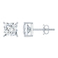 Natural Princess Cut Diamond Stud Earrings with Certificate