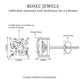 Natural Princess Cut Diamond Stud Earrings with Certificate