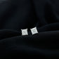 Natural Princess Cut Diamond Stud Earrings with Certificate