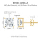 Natural Princess Cut Diamond Stud Earrings with Certificate