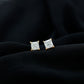 Natural Princess Cut Diamond Stud Earrings with Certificate