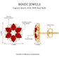 Pear Cut Ruby and Diamond Vintage Flower Earrings