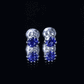 1.9 Carat Blue Sapphire Solitaire Vintage Earrings for Women