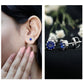 1.9 Carat Blue Sapphire Solitaire Vintage Earrings for Women