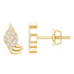 Certified Lab Grown Diamond Leaf Stud Earrings With Screw Back