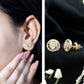Lab Grown Diamond Swirl Stud Earrings With Screw Back