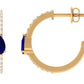0.6 Carat Pear Cut Blue Sapphire and Diamond Hoop Earrings