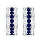 Aretes de aro grandes de zafiro azul y diamantes