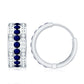 Aretes de aro grandes de zafiro azul y diamantes