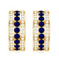 Aretes de aro grandes de zafiro azul y diamantes